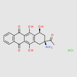 5,12-Naphthacenedione,9-acetyl-9-amino-7,8,9,10-tetrahydro-6,7,11-trihydroxy-,hydrochloride,(7S-cis)- structure, CAS 92395-26-1