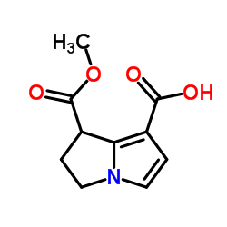 7-(Methoxycarbonyl)-6,7-dihydro-5H-pyrrolizine-1-carboxylicacid structure, CAS 92992-17-1