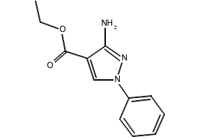 Ethyl5-amino-4-cyano-1-phenyl-1H-pyrazole-3-carboxylate structure, CAS 93764-93-3