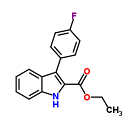 3-(4'-Fluorophenyl)indole-2-carboxylicacidethylester structure, CAS 93957-39-2