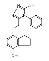 5-{[(7-Methyl-2,3-dihydro-1H-inden-4-yl)oxy]methyl}-4-phenyl-4H-1,2,4-triazole-3-thiol structure, CAS 302901-16-2