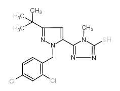 5-[3-(tert-Butyl)-1-(2,4-dichlorobenzyl)-1H-pyrazol-5-yl]-4-methyl-4H-1,2,4-triazole-3-thiol structure, CAS 306937-18-8