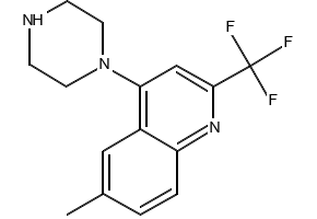 6-Methyl-4-piperazino-2-(trifluoromethyl)quinoline structure, CAS 544429-25-6