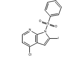 1-Benzenesulfonyl-4-chloro-2-iodo-7-azaindole structure, CAS 940948-30-1