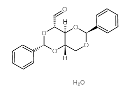 (2S,4S,4aS,6S,8aS)-2,6-diphenyltetrahydro-[1,3]dioxino[5,4-d][1,3]dioxine-4-carbaldehydehydrate structure, CAS 32580-00-0