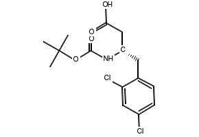 Boc-(S)-3-Amino-4-(2,4-dichlorophenyl)butanoicacid structure, CAS 270063-48-4