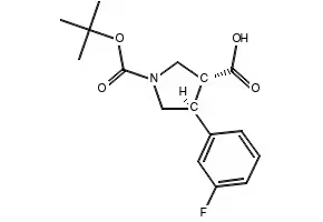 Boc-trans-4-(3-fluorophenyl)-pyrrolidine-3-carboxylicacid structure, CAS 301226-53-9