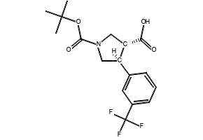 Boc-trans-4-(3-Trifluoromethyl-phenyl)-pyrrolidine-3-carboxylicacid structure, CAS 169248-97-9