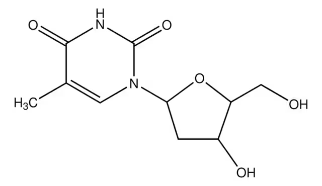 alpha-thymidine structure, CAS 4449-43-8