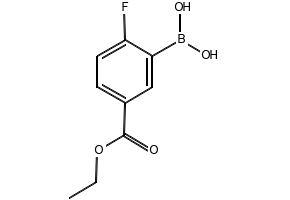 3-Borono-4-fluorobenzoicacidethylester structure, CAS 874219-60-0