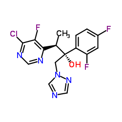 (trans)-6-Chloro-alpha-(2,4-difluorophenyl)-5-fluoro-beta-methyl-alpha-(1H-1,2,4-triazol-1-ylmethyl)-4-pyrimidineethanol structure, CAS 137234-75-4