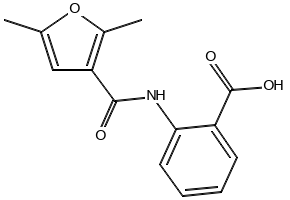 2-[(2,5-Dimethyl-furan-3-carbonyl)-amino]-benzoicacid structure, CAS 357420-38-3