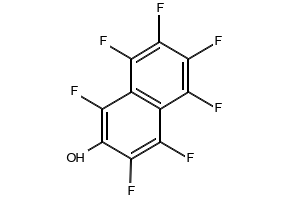 Heptafluoro-2-naphthol structure, CAS 727-49-1