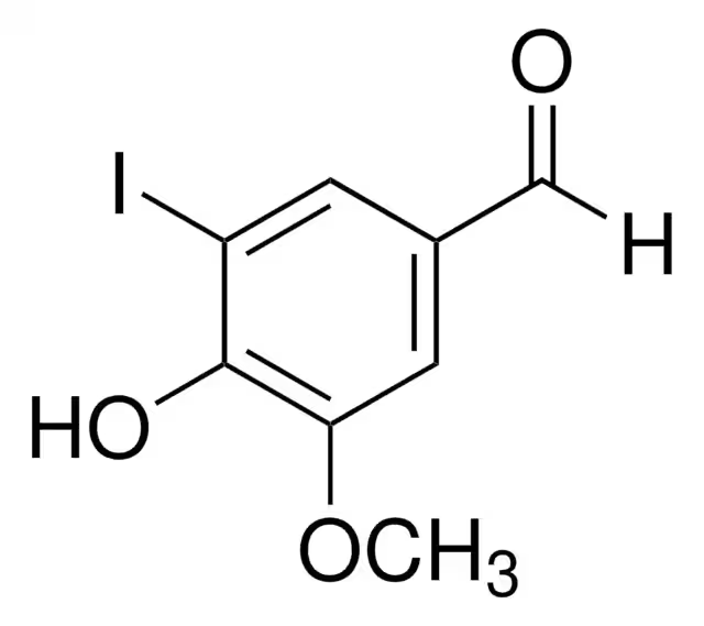 3-Methoxy-4-hydroxy-5-iodobenzaldehyde structure, CAS 5438-36-8