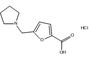 5-Pyrrolidin-1-ylmethyl-furan-2-carboxylicacid structure, CAS 400750-49-4