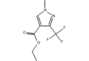 Ethyl1-methyl-3-(trifluoromethyl)-1H-pyrazole-4-carboxylate structure, CAS 111493-74-4