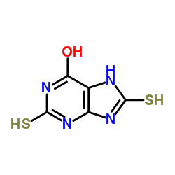 2,8-Dimercapto-6-hydroxypurine structure, CAS 15986-32-0