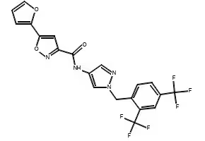 3-[Thien-2-yl-5-(trifluoromethyl)]isoxazole structure, CAS 175203-89-1