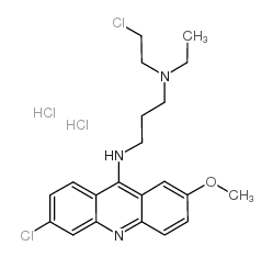 6-Chloro-9-[3-N-(2-chloroethyl)ethylamino]propylamino-2-methoxyacridineDihydrochloride structure, CAS 146-59-8