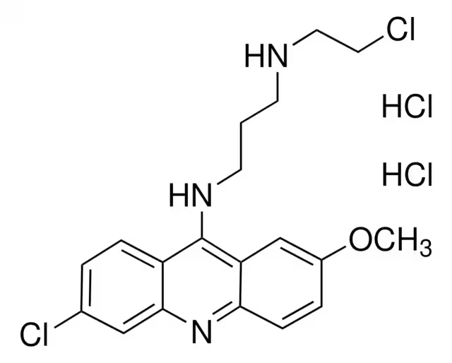 6-Chloro-9-(3-N-(2-chloroethyl-amino)propylamino-2-methoxyacridinedihydrochloride structure, CAS 17070-45-0