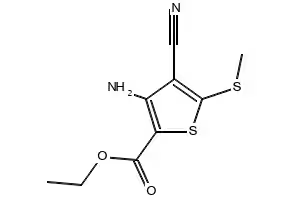 Methyl3-amino-4-cyano-5-(dimethylamino)thiophene-2-carboxylate structure, CAS 175202-32-1
