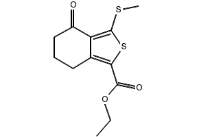 Ethyl3-(methylthio)-4-oxo-4,5,6,7-tetrahydrobenzo[c]thiophene-1-carboxylate structure, CAS 168279-54-7