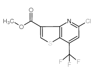 Methyl5-chloro-7-(trifluoromethyl)thieno[3,2-B]pyridine-3-carboxylate structure, CAS 648859-81-8