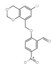 2-[(6-Chloro-4H-1,3-benzodioxin-8-yl)methoxy]-5-nitrobenzaldehyde structure, CAS 219539-02-3