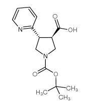 Boc-trans-4-(2-pyridinyl)-pyrrolidine-3-carboxylicacid structure, CAS 267876-09-5