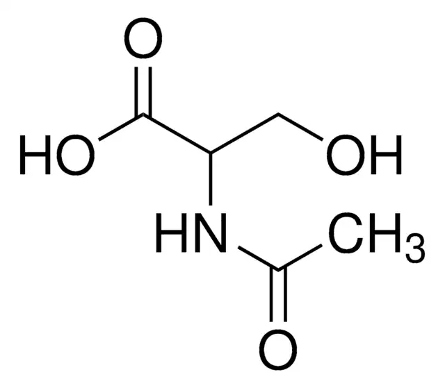 2-Acetylamino-3-hydroxypropanoicacid structure, CAS 97-14-3