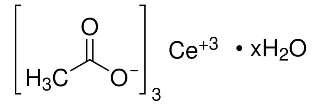 Cerium(III)AcetateHydrate structure, CAS 206996-60-3