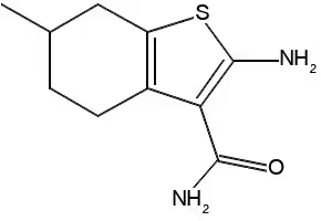 2-Amino-6-Methyl-4,5,6,7-Tetrahydro-Benzo[b]thiophene-3-CarboxylicAcidAmide structure, CAS 95211-68-0