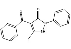 4-Benzoyl-3-methyl-1-phenyl-2-pyrazolin-5-one structure, CAS 4551-69-3