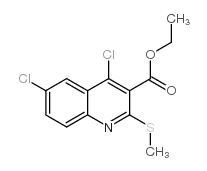 Ethyl4,6-dichloro-2-(methylthio)quinoline-3-carboxylate structure, CAS 227958-96-5