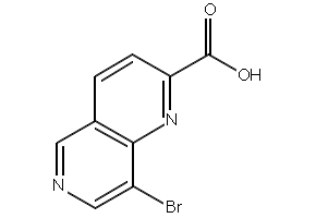 8-Bromo-1,6-naphthyridine-2-carboxylicacid structure, CAS 197507-55-4