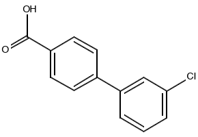 3'-Chlorobiphenyl-4-carboxylicacid structure, CAS 5728-43-8