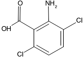 2-Amino-3,6-dichlorobenzoicacid structure, CAS 3032-32-4