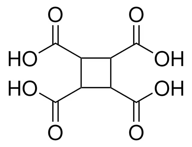 1,2,3,4-CyclobutanetetracarboxylicAcid structure, CAS 53159-92-5