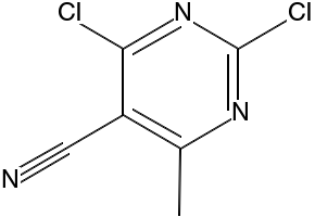 2,4-Dichloro-6-methylpyrimidine-5-carbonitrile structure, CAS 56035-64-4