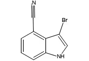 3-Bromo-4-cyanoindole structure, CAS 1186663-64-8