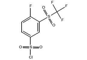 4-Fluoro-3-(trifluoromethylsulfonyl)benzenesulfonylChloride structure, CAS 1027345-07-8