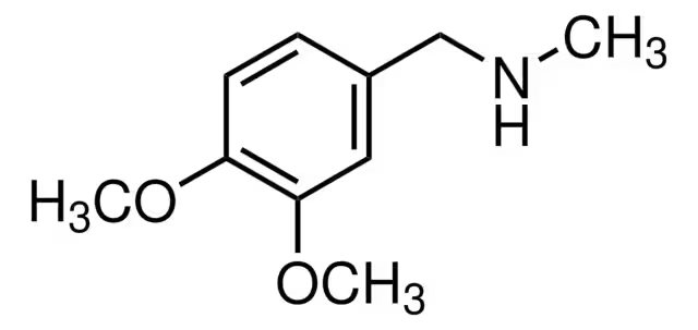 N-Methyl-3,4-dimethoxybenzylamine structure, CAS 63-64-9
