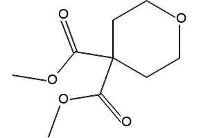 DimethylTetrahydropyran-4,4-dicarboxylate structure, CAS 149777-00-4