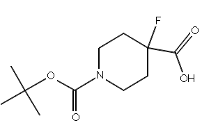 1-Boc-4-fluoro-4-piperidinecarboxylicAcid structure, CAS 614731-04-3