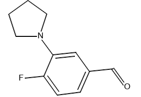 4-Fluoro-3-pyrrolidinobenzaldehyde structure, CAS 1197193-31-9