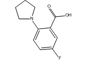 5-Fluoro-2-pyrrolidinobenzoicAcid structure, CAS 1096304-38-9