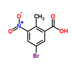 5-Bromo-2-methyl-3-nitrobenzoicAcid structure, CAS 107650-20-4