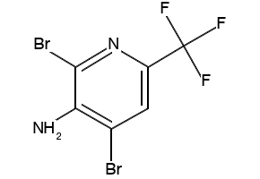 3-Amino-2,4-dibromo-6-(trifluoromethyl)pyridine structure, CAS 1214365-67-9