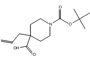 1-Boc-4-allyl-4-piperidinecarboxylicAcid structure, CAS 426842-70-8