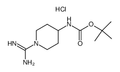 TERT-BUTYL1-CARBAMIMIDOYLPIPERIDIN-4-YLCARBAMATEHYDROCHLORIDE structure, CAS 1243440-71-2